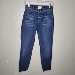 NEW L'agence womens sz 25 mid rise skinny straight leg jeans denim dark wash